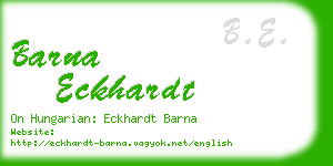 barna eckhardt business card